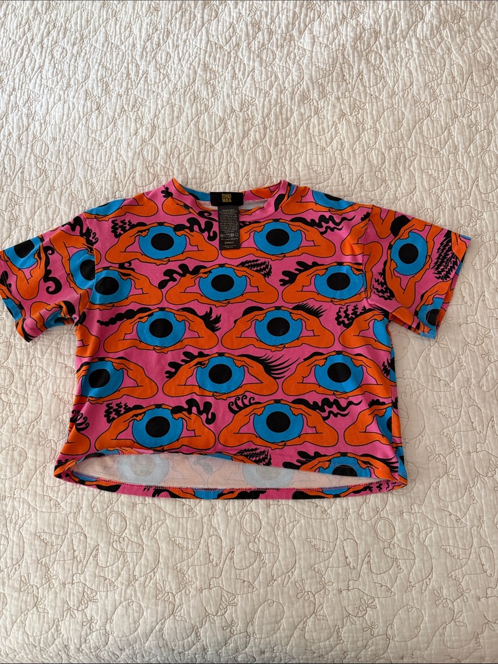 Nooworks Psychedelic Eyes Print Crop Top